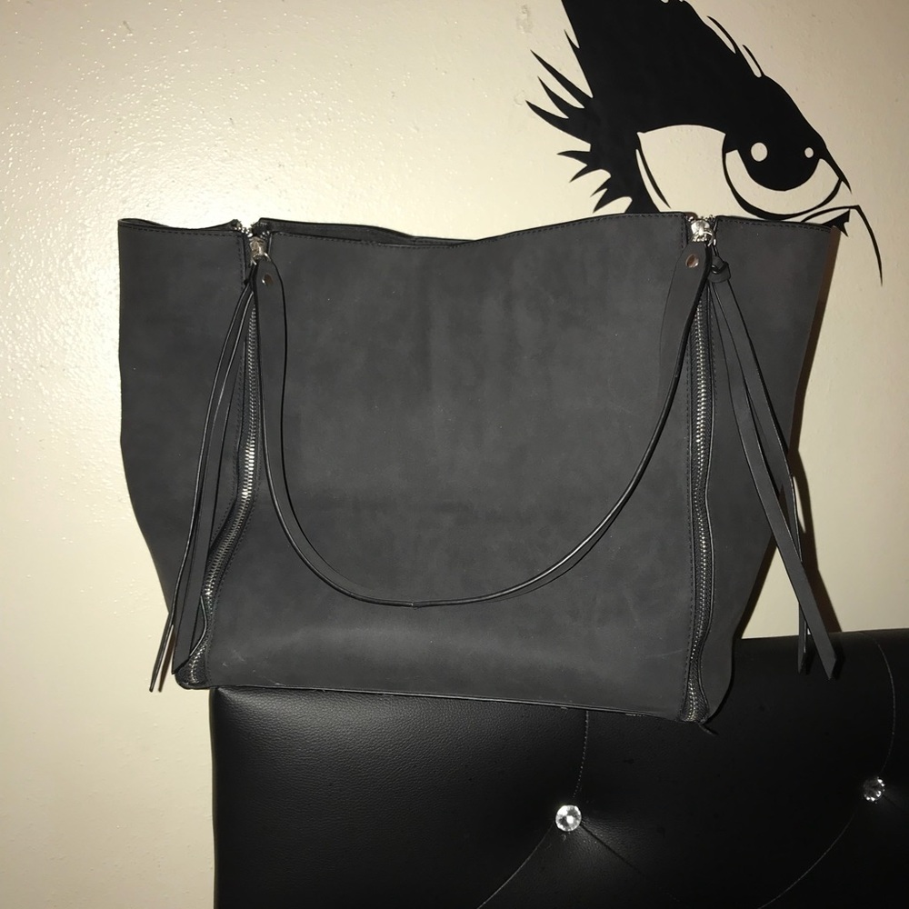 Black suede purse